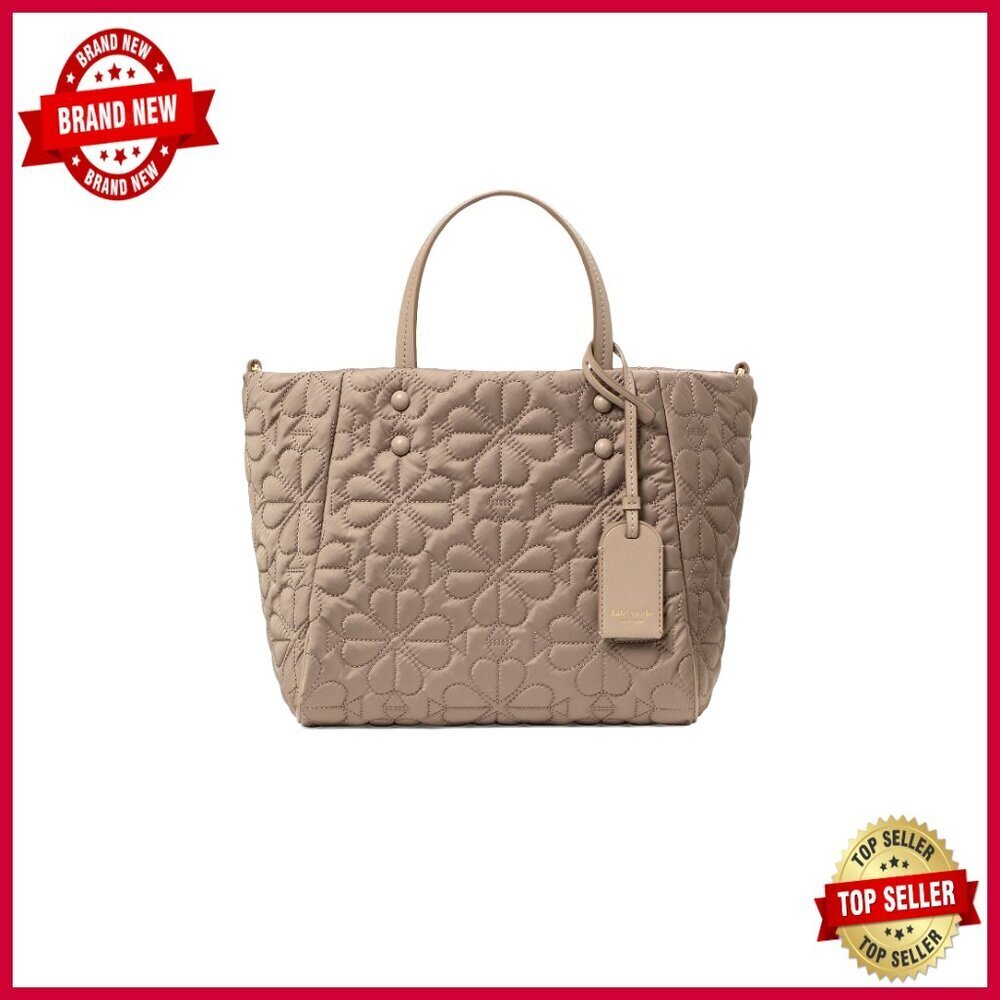 Quilted Fabric Small Tote Crossbody Bag with Magnetic Closure